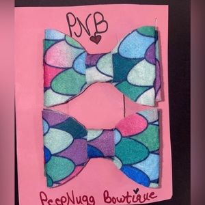 Mermaid Hair Bows - Hair Clips - Girls Hair Bows - Pigtail Hair Bows - Mermaids